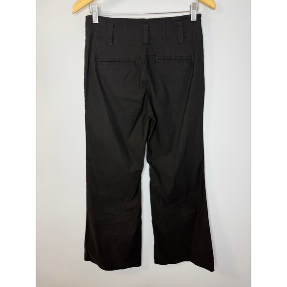 Maeve by Anthropologie Naomi Linen Blend Wide-Leg Flare Pants Black Sz 4 NWOT - Picture 4 of 16